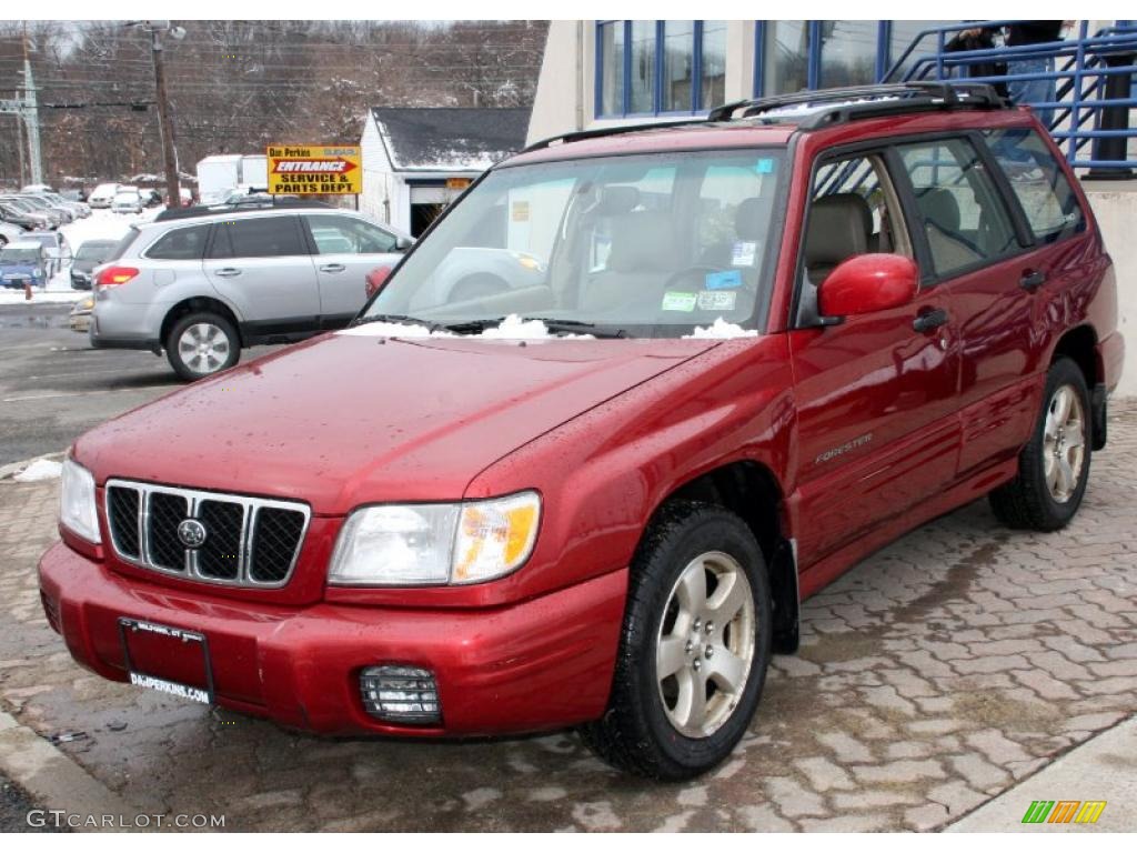 2002 Forester 2.5 S - Sedona Red Pearl / Beige photo #1