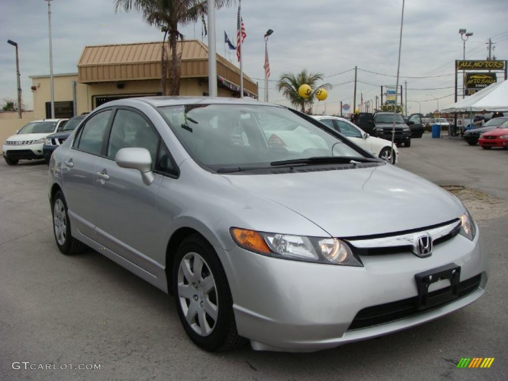 2007 Civic LX Sedan - Alabaster Silver Metallic / Gray photo #1