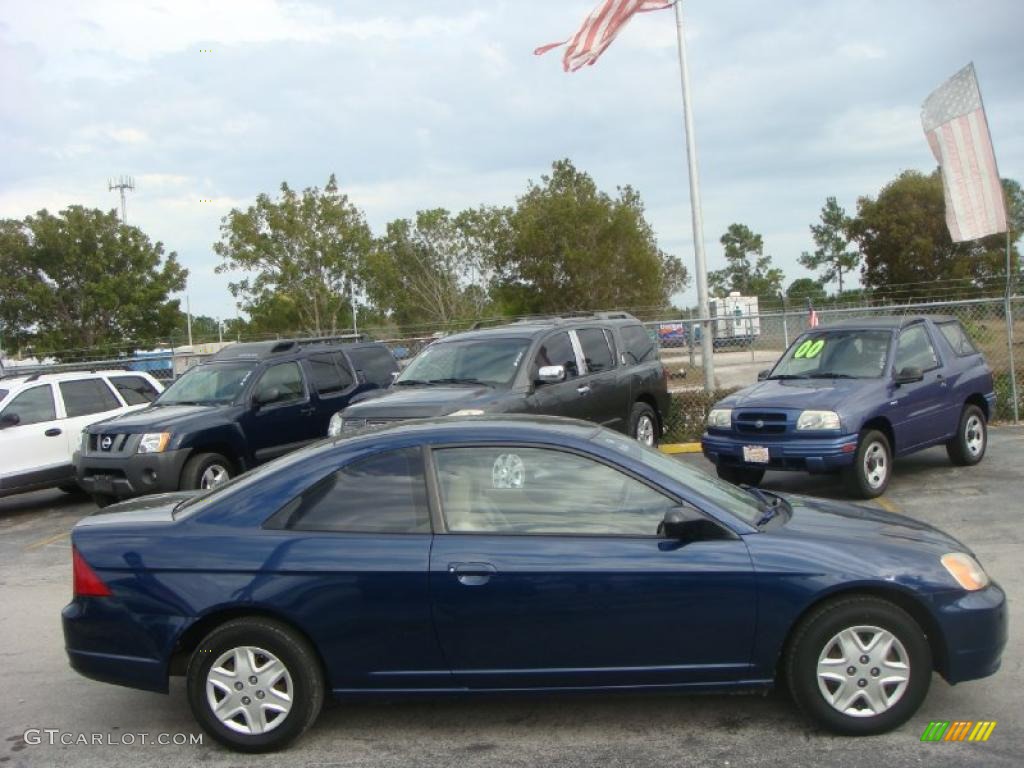 2003 Civic LX Coupe - Royal Blue / Ivory photo #2