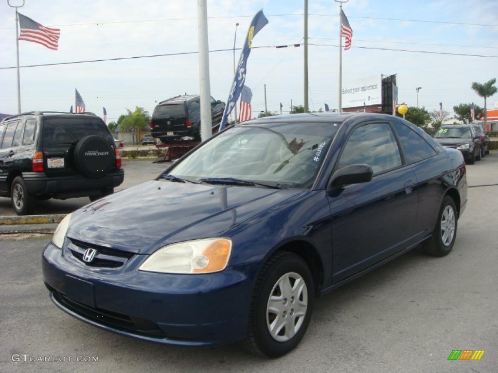 2003 Civic LX Coupe - Royal Blue / Ivory photo #7