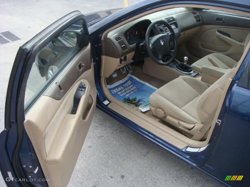 2003 Civic LX Coupe - Royal Blue / Ivory photo #8