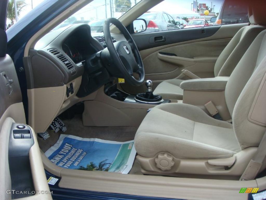 2003 Civic LX Coupe - Royal Blue / Ivory photo #9