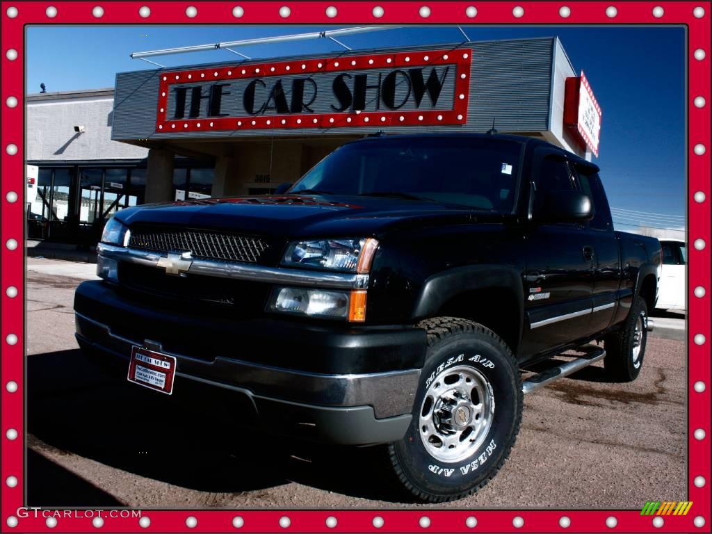 2003 Silverado 2500HD LT Extended Cab 4x4 - Black / Dark Charcoal photo #1