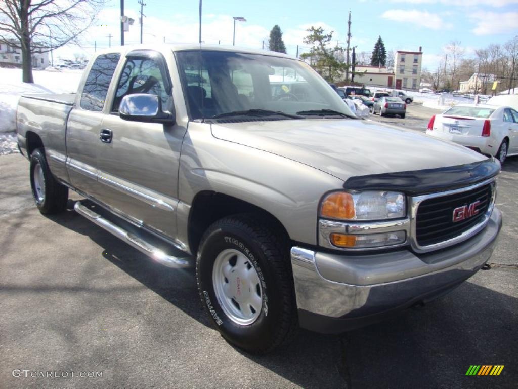 2001 Sierra 1500 SLE Extended Cab 4x4 - Pewter Metallic / Graphite photo #4