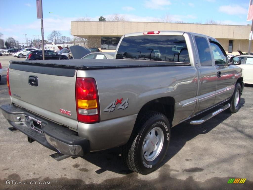 2001 Sierra 1500 SLE Extended Cab 4x4 - Pewter Metallic / Graphite photo #7