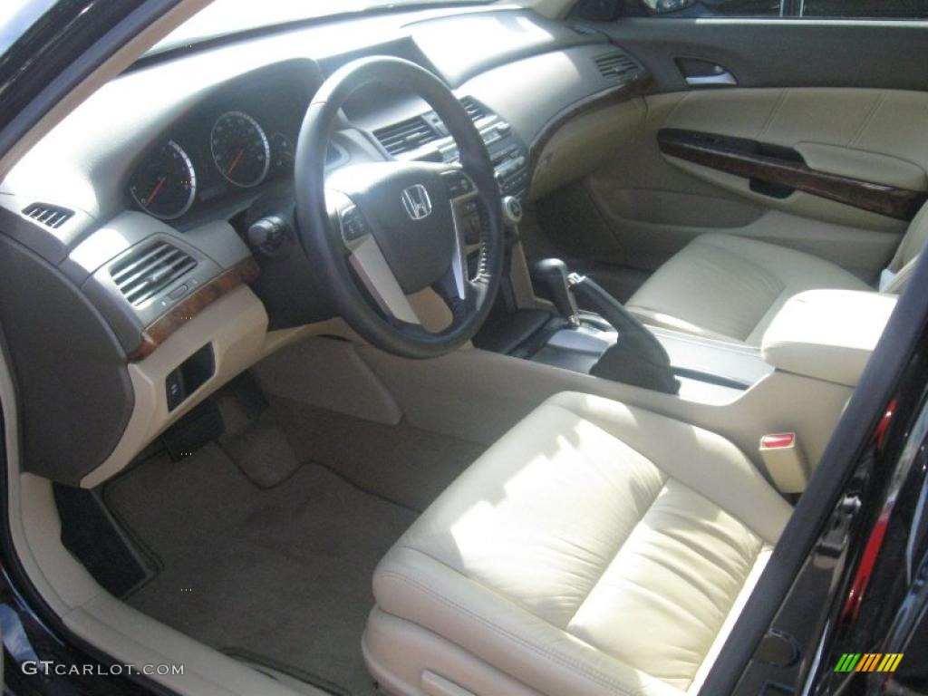 2009 Accord EX-L Sedan - Crystal Black Pearl / Ivory photo #2