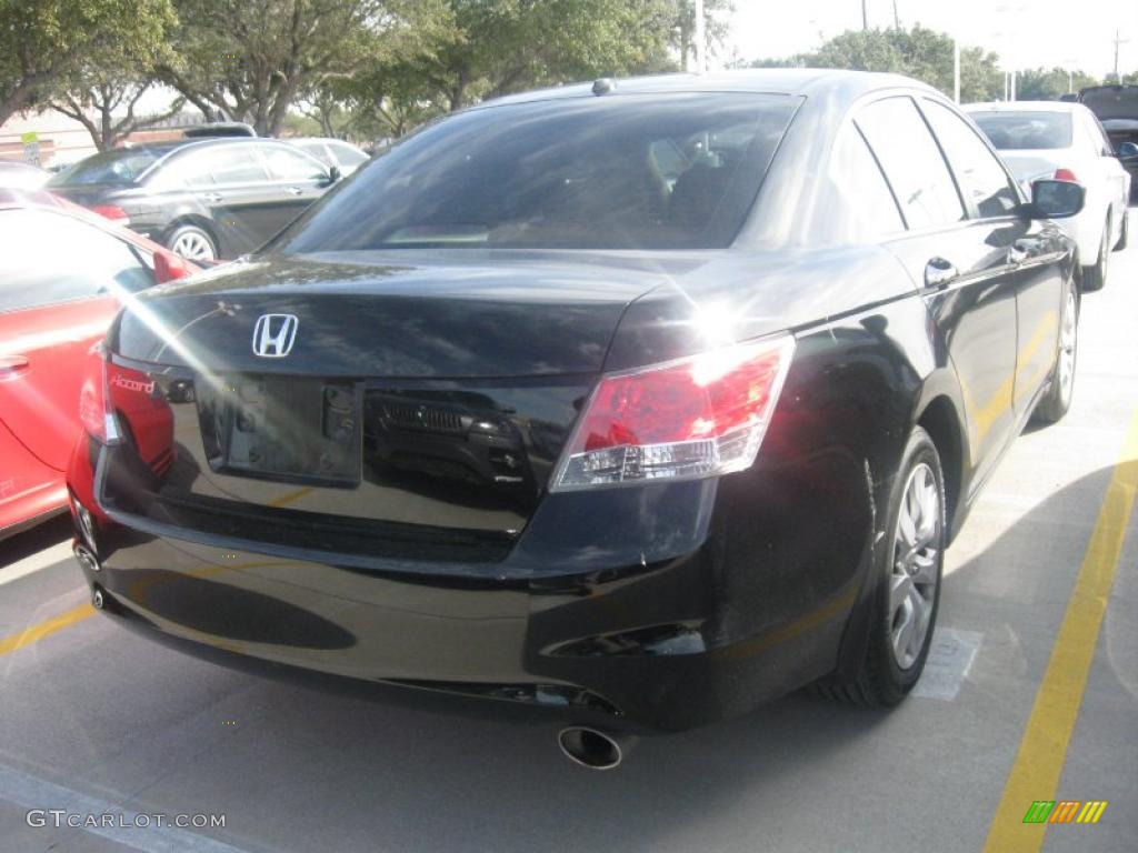 2009 Accord EX-L Sedan - Crystal Black Pearl / Ivory photo #4