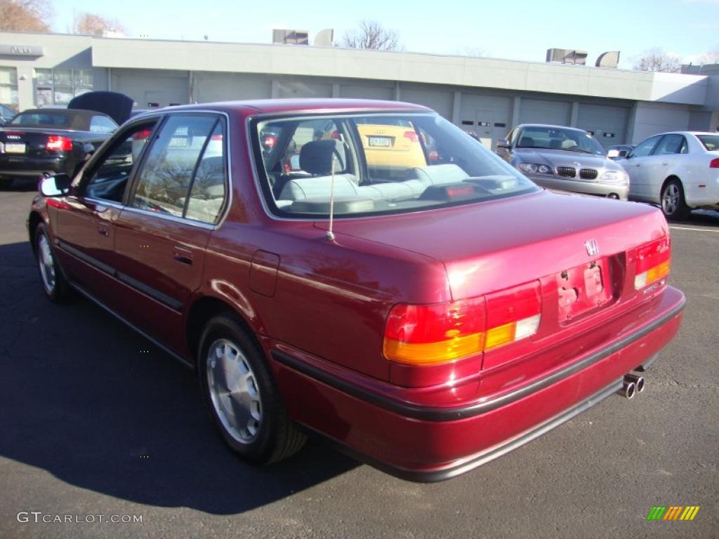 1992 Accord EX Sedan - Bordeaux Red Pearl / Gray photo #9