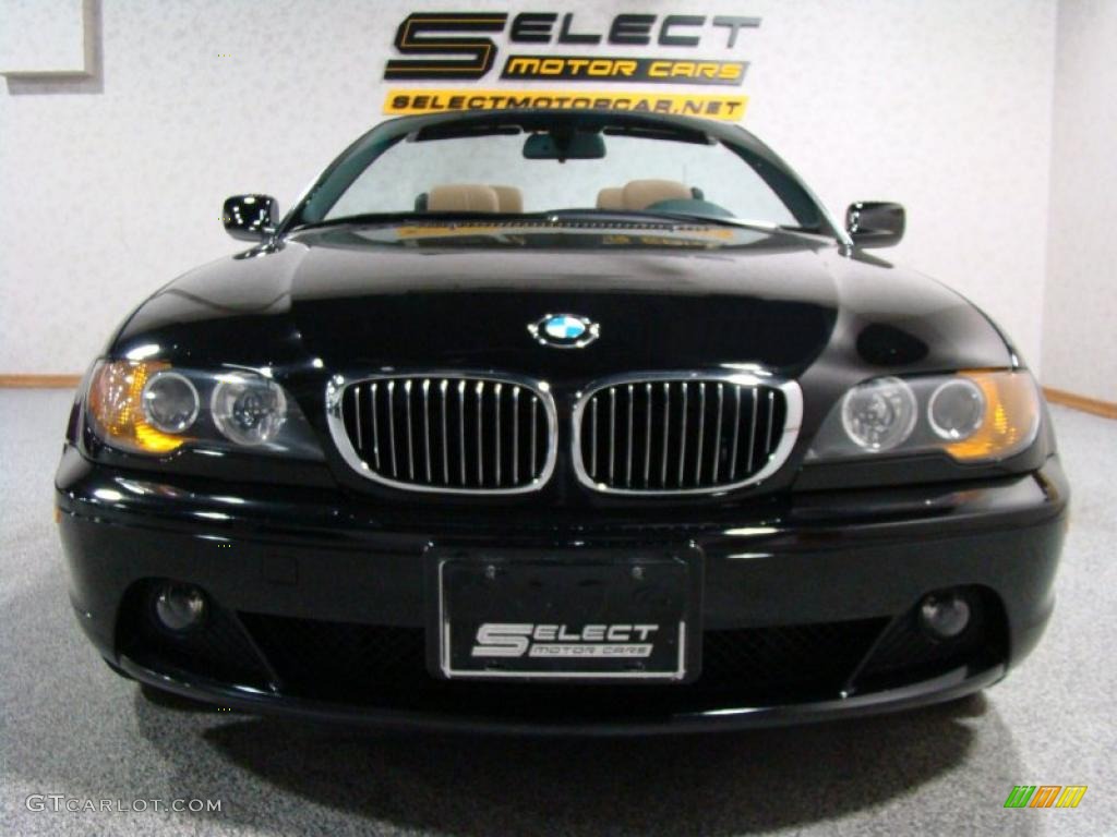 2004 3 Series 330i Convertible - Jet Black / Natural Brown photo #2