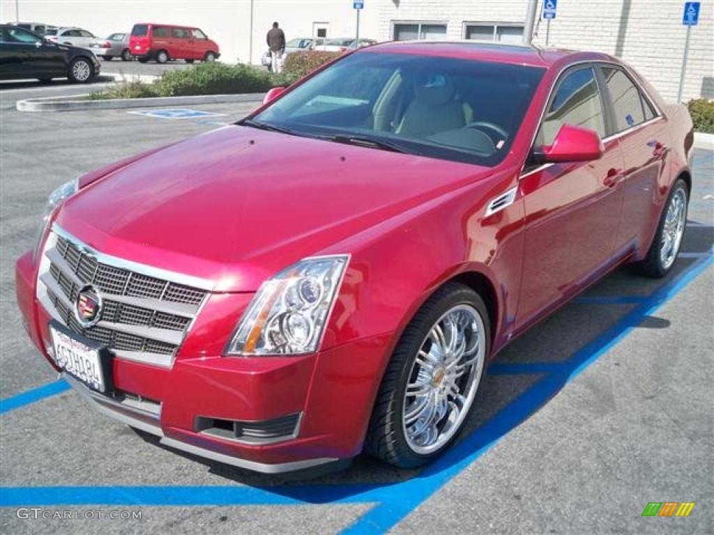 2009 CTS Sedan - Crystal Red / Cashmere/Cocoa photo #2