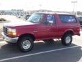1995 Electric Current Red Pearl Ford Bronco XL 4x4  photo #2