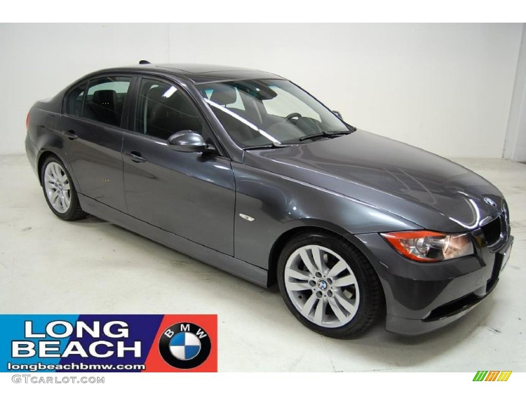 2007 3 Series 328i Sedan - Sparkling Graphite Metallic / Black photo #1