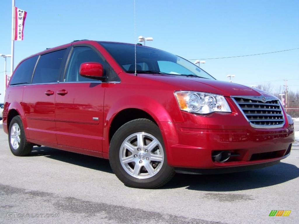 2008 Town & Country Touring - Inferno Red Crystal Pearlcoat / Medium Slate Gray/Light Shale photo #1