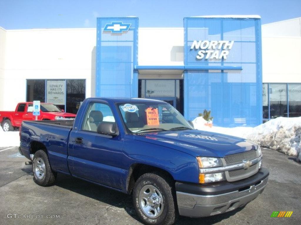2004 Silverado 1500 Regular Cab - Arrival Blue Metallic / Tan photo #1