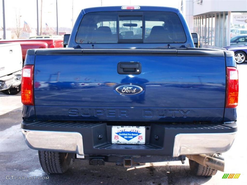 2008 F350 Super Duty XLT Crew Cab 4x4 - Dark Blue Pearl Metallic / Camel photo #6