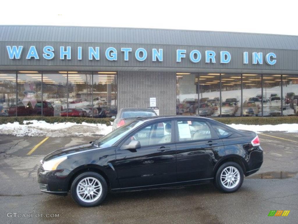 2009 Focus SE Sedan - Ebony Black / Charcoal Black photo #1