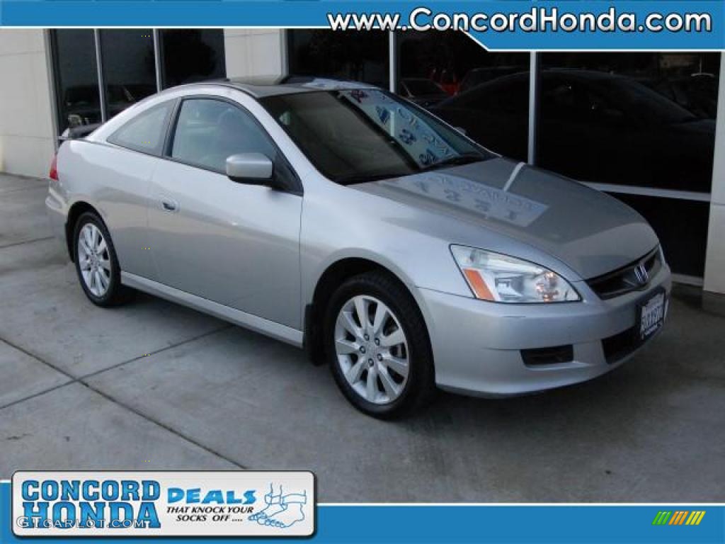 2006 Accord LX V6 Coupe - Alabaster Silver Metallic / Gray photo #1