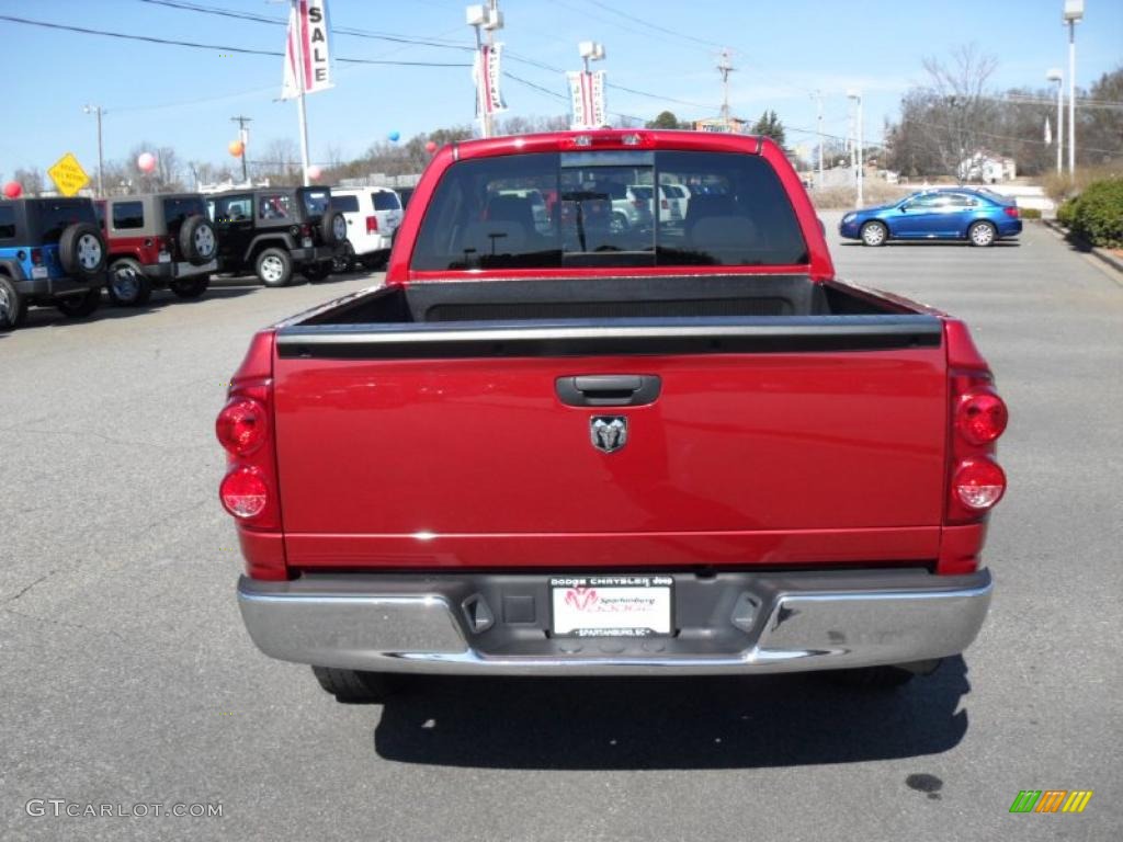 2007 Ram 1500 SLT Quad Cab - Inferno Red Crystal Pearl / Medium Slate Gray photo #3