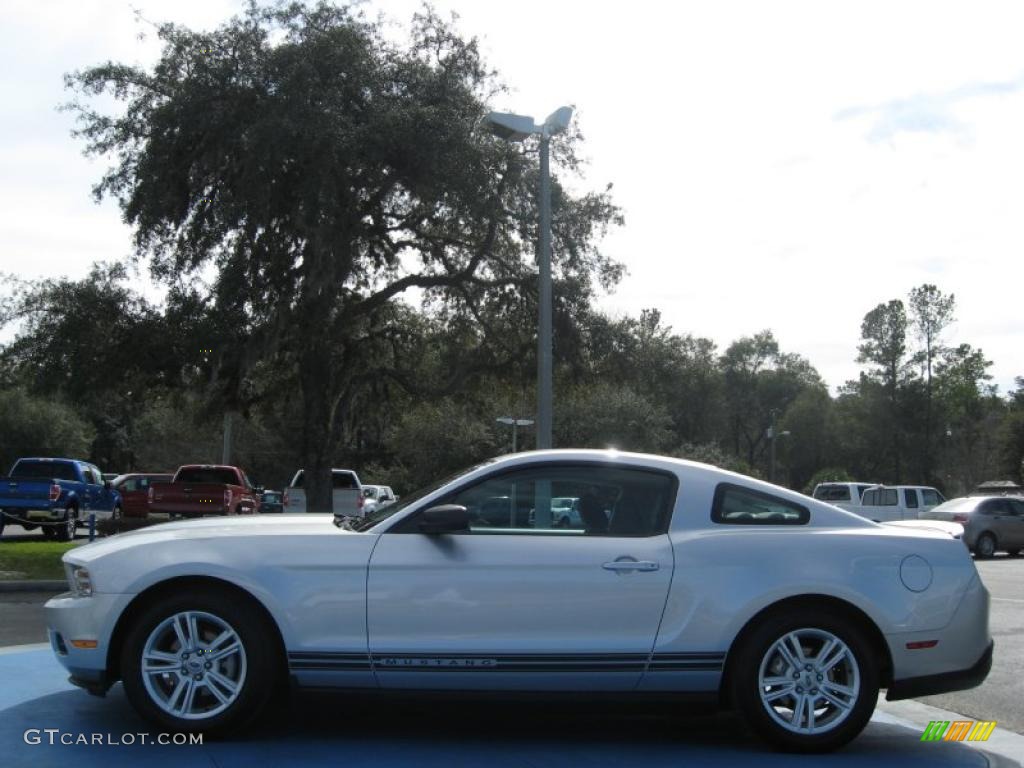 2010 Mustang V6 Coupe - Brilliant Silver Metallic / Stone photo #2