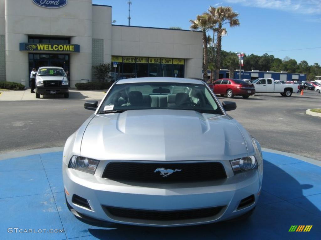 2010 Mustang V6 Coupe - Brilliant Silver Metallic / Stone photo #12