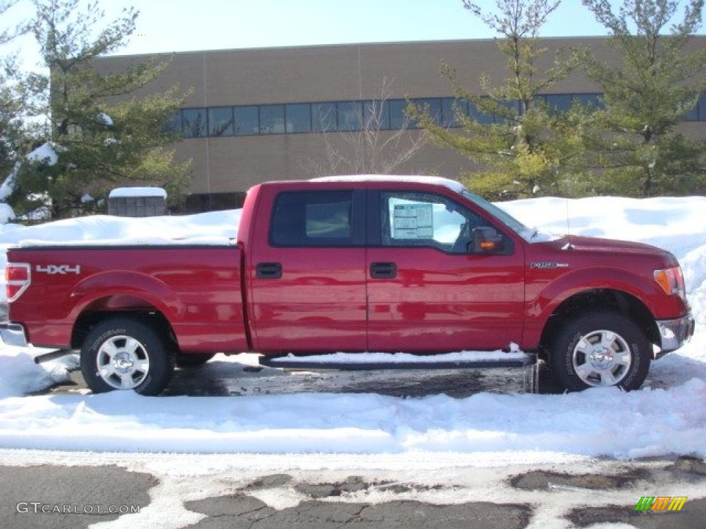 2010 F150 XLT SuperCrew 4x4 - Red Candy Metallic / Medium Stone photo #2