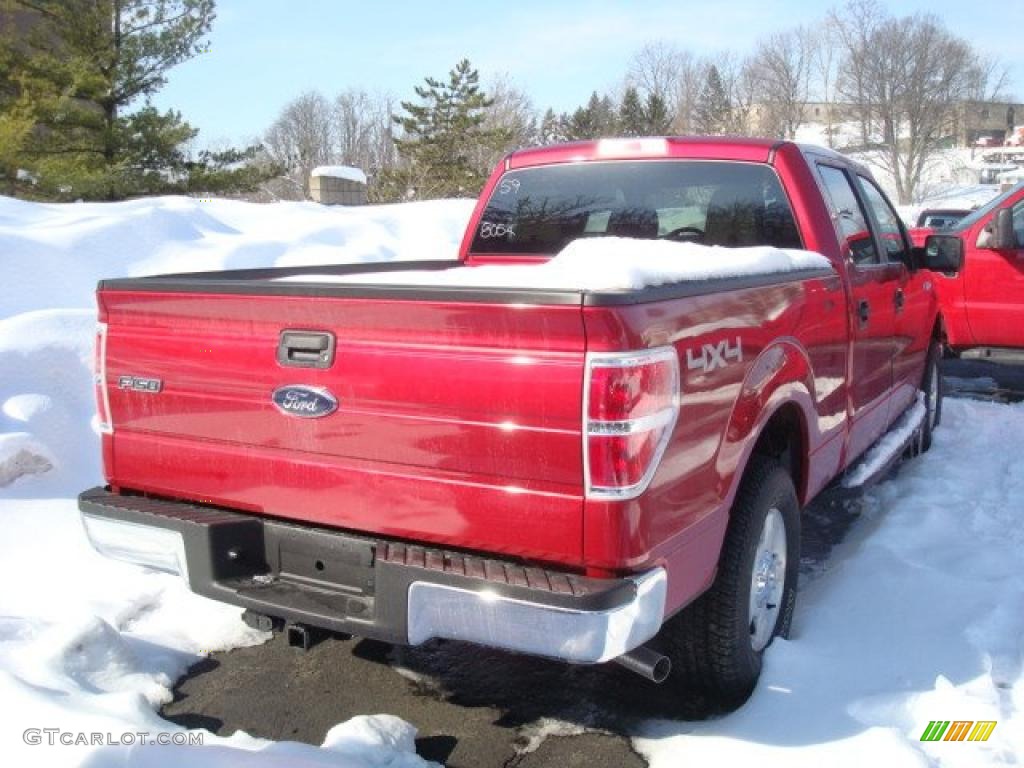 2010 F150 XLT SuperCrew 4x4 - Red Candy Metallic / Medium Stone photo #4