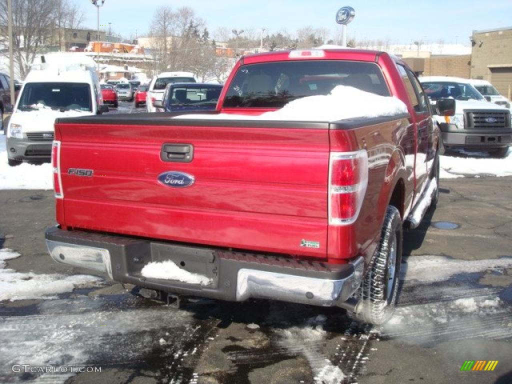 2010 F150 XLT SuperCrew 4x4 - Red Candy Metallic / Tan photo #3