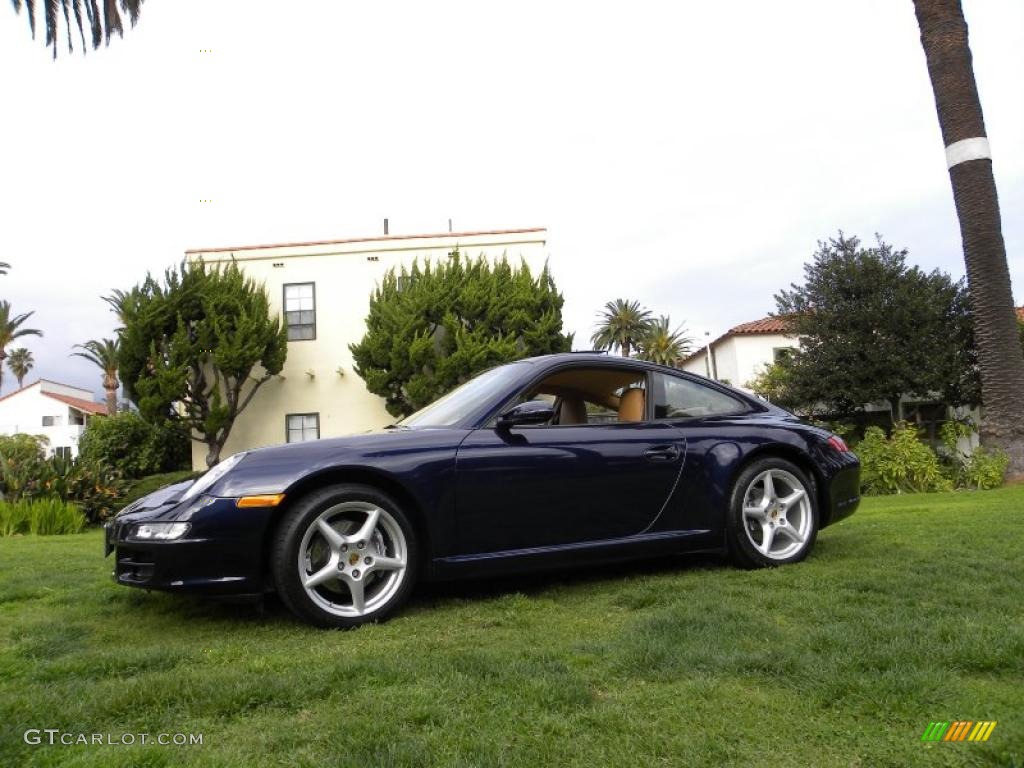 2007 911 Carrera Coupe - Midnight Blue Metallic / Sand Beige photo #16