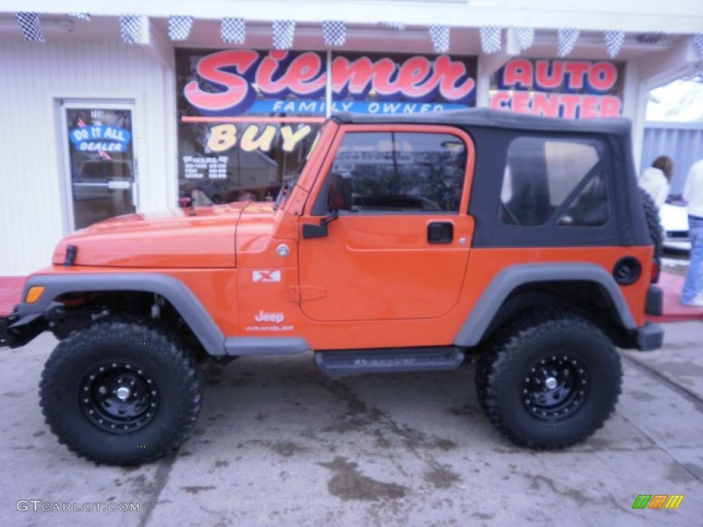 2005 Wrangler X 4x4 - Impact Orange / Dark Slate Gray photo #1