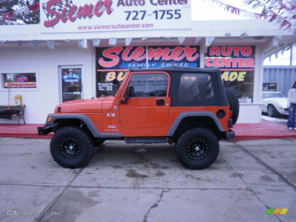 2005 Wrangler X 4x4 - Impact Orange / Dark Slate Gray photo #2