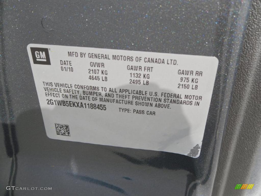 2010 Impala LT - Cyber Gray Metallic / Ebony photo #9