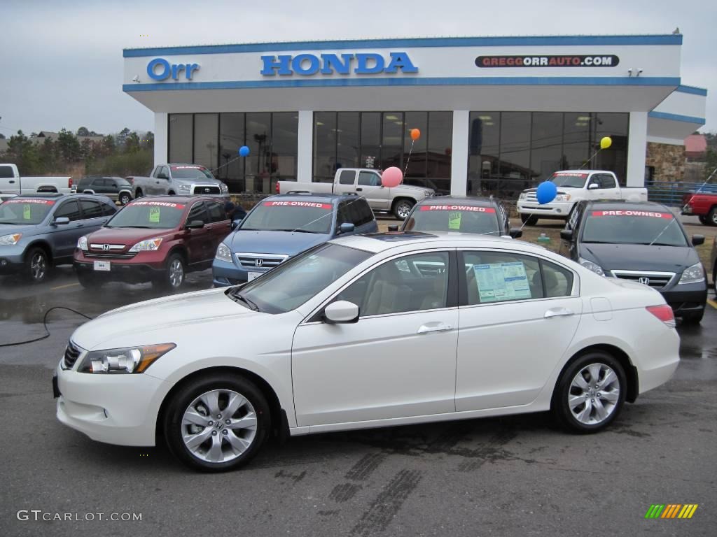 2010 Accord EX-L V6 Sedan - White Diamond Pearl / Ivory photo #1