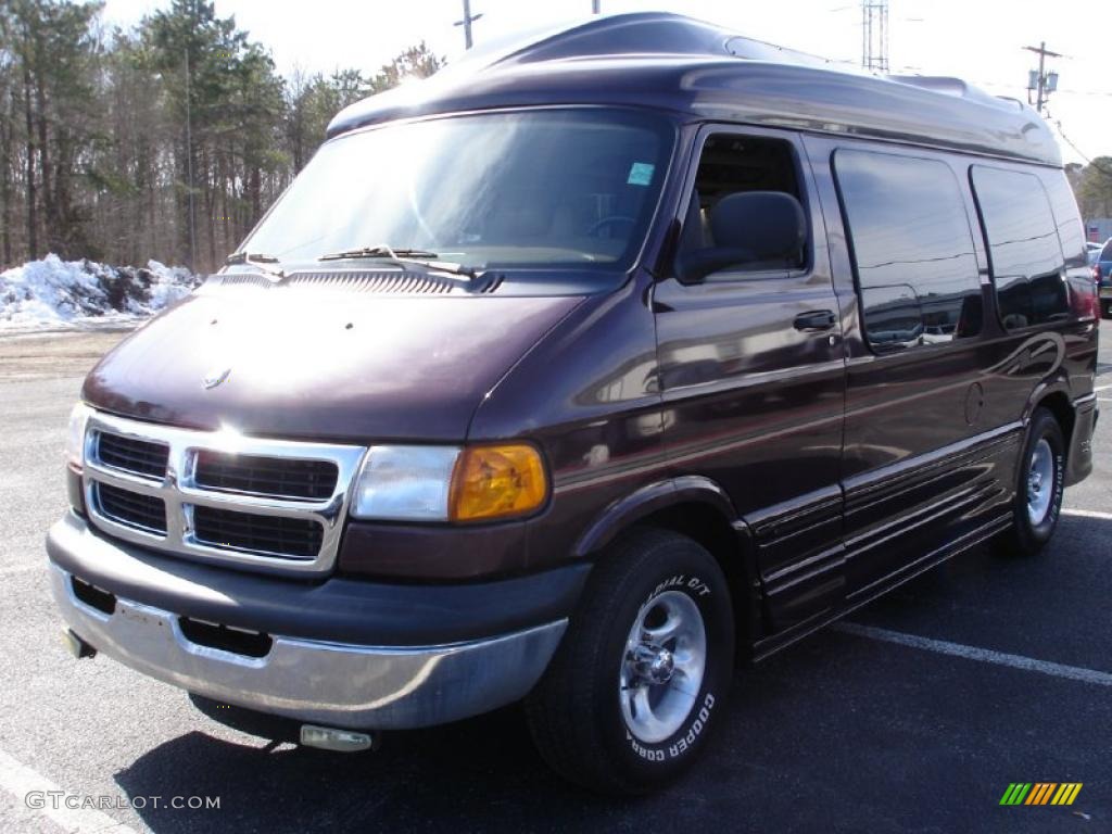 2002 Ram Van 1500 Passenger Conversion - Director Red Metallic / Sandstone photo #1