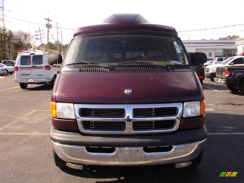 2002 Ram Van 1500 Passenger Conversion - Director Red Metallic / Sandstone photo #2