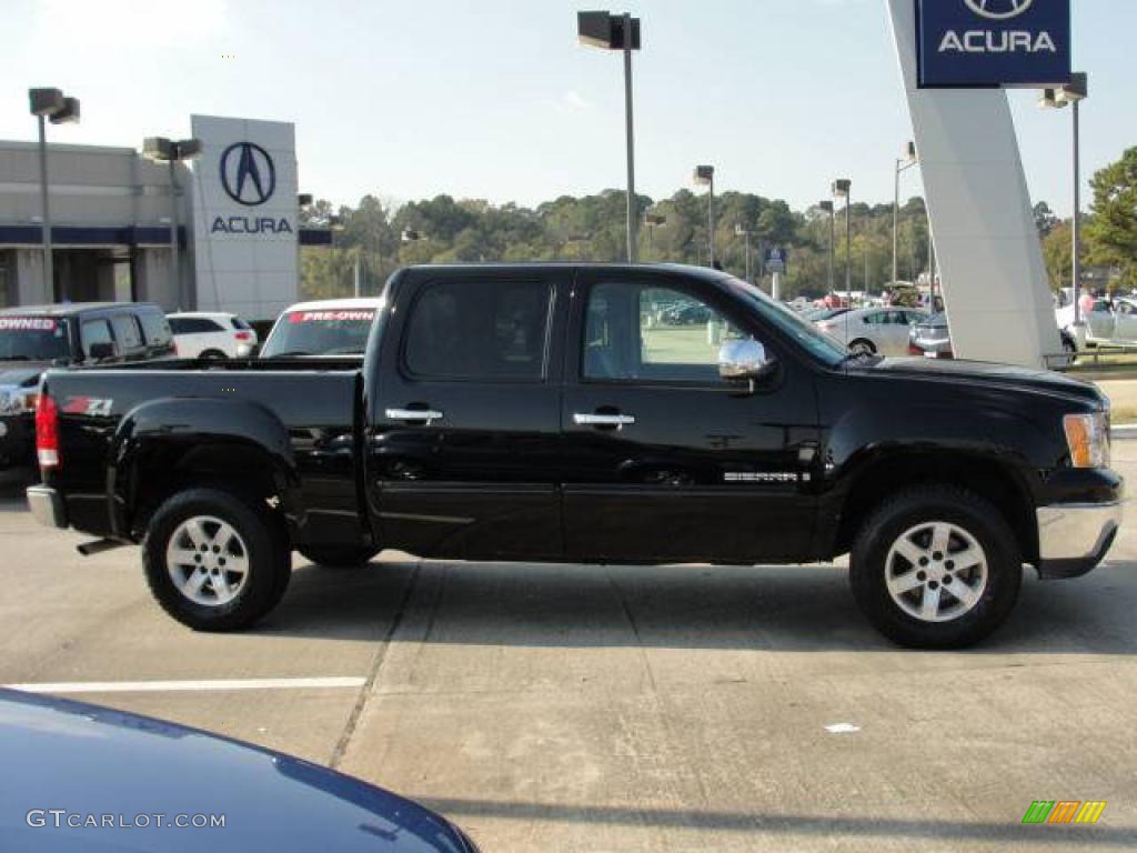 2008 Sierra 1500 SLE Crew Cab 4x4 - Onyx Black / Ebony photo #3