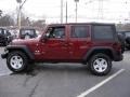 2007 Red Rock Crystal Pearl Jeep Wrangler Unlimited X 4x4  photo #9