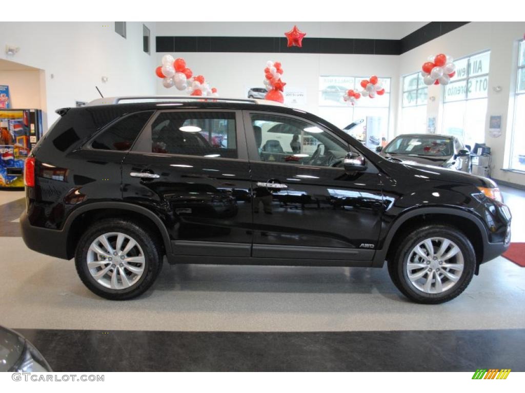 2011 Sorento EX AWD - Ebony Black / Black photo #9