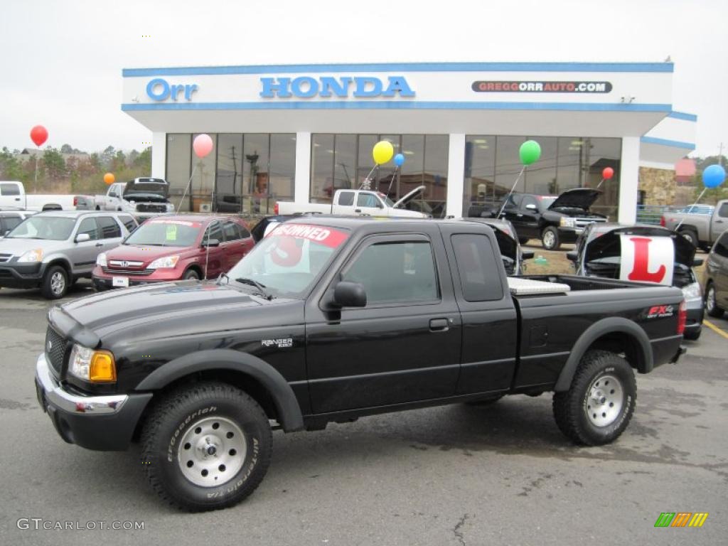 2002 Ranger XLT FX4 SuperCab 4x4 - Black Clearcoat / Dark Graphite photo #1