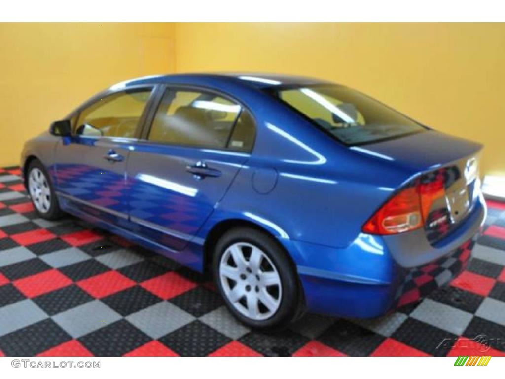 2007 Civic LX Sedan - Atomic Blue Metallic / Gray photo #4