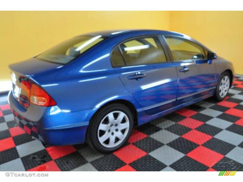 2007 Civic LX Sedan - Atomic Blue Metallic / Gray photo #6