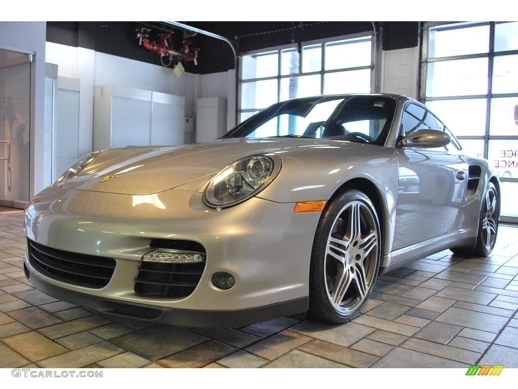2008 911 Turbo Coupe - GT Silver Metallic / Natural Brown photo #1