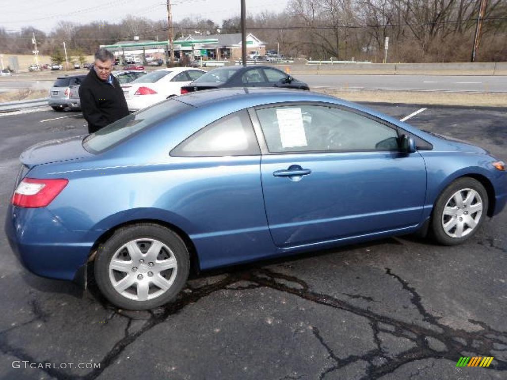 2007 Civic LX Coupe - Atomic Blue Metallic / Gray photo #5