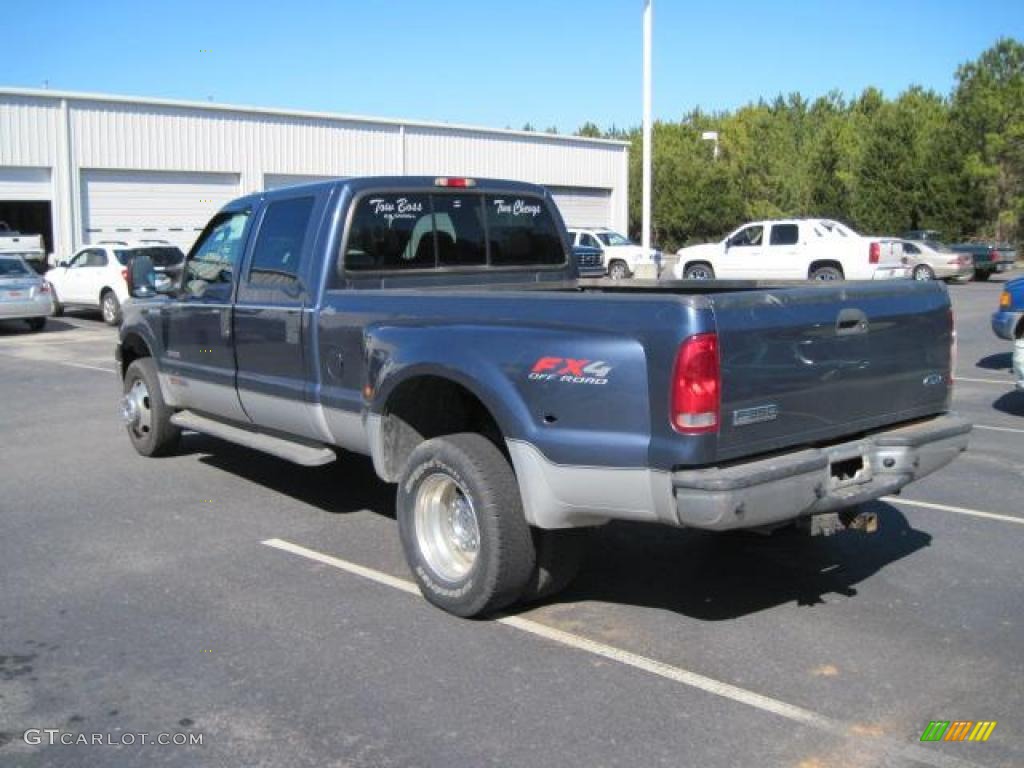 2005 F350 Super Duty FX4 Crew Cab 4x4 Dually - Medium Wedgewood Blue Metallic / Tan photo #3