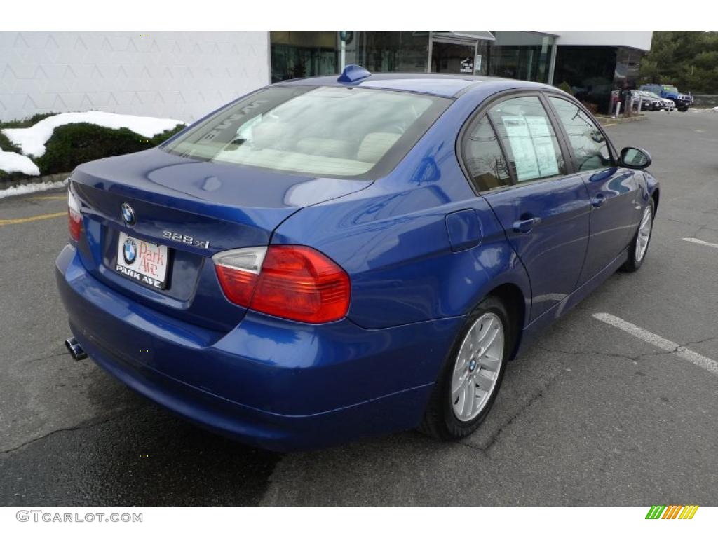 2007 3 Series 328xi Sedan - Montego Blue Metallic / Beige photo #16