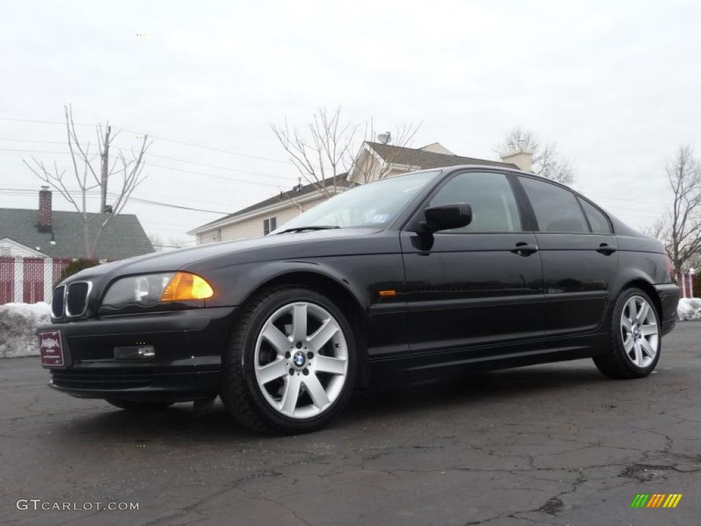 2001 3 Series 325i Sedan - Jet Black / Sand photo #12