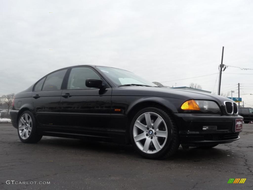 2001 3 Series 325i Sedan - Jet Black / Sand photo #13