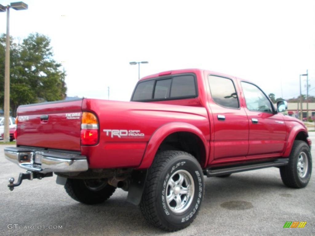 2003 Tacoma V6 TRD PreRunner Double Cab - Radiant Red / Oak photo #5