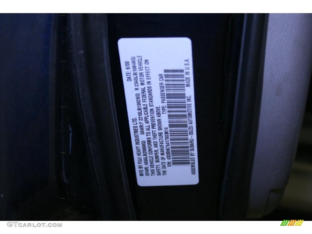2001 Outback Wagon - Deep Sapphire Metallic / Black photo #48