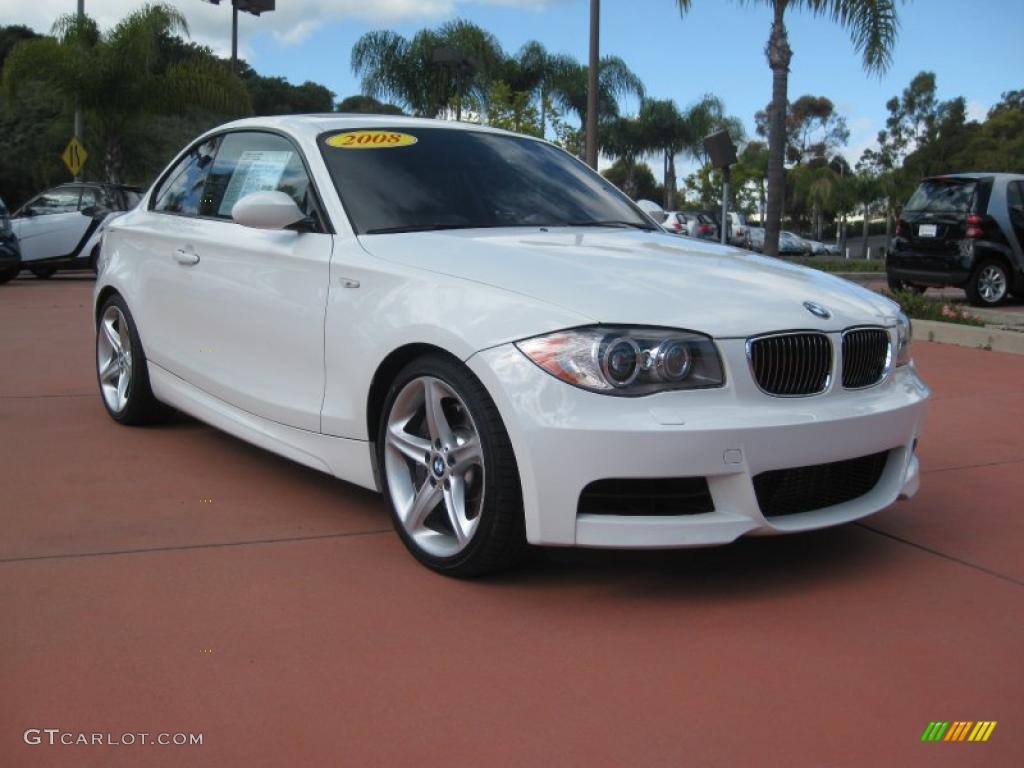 2008 1 Series 135i Coupe - Alpine White / Grey photo #3