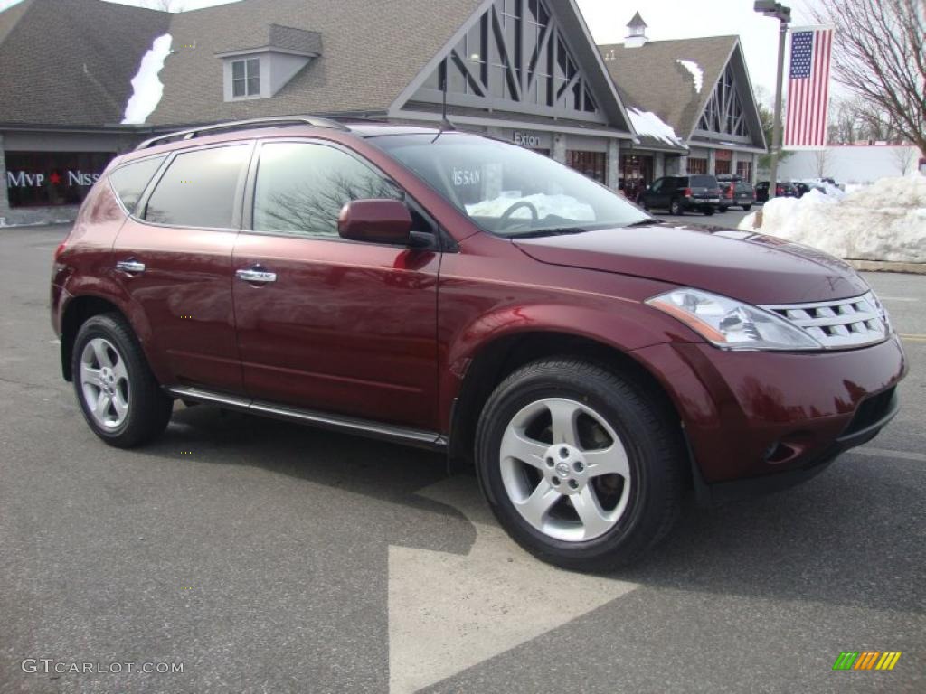 2005 Murano S AWD - Merlot Metallic / Cafe Latte photo #5